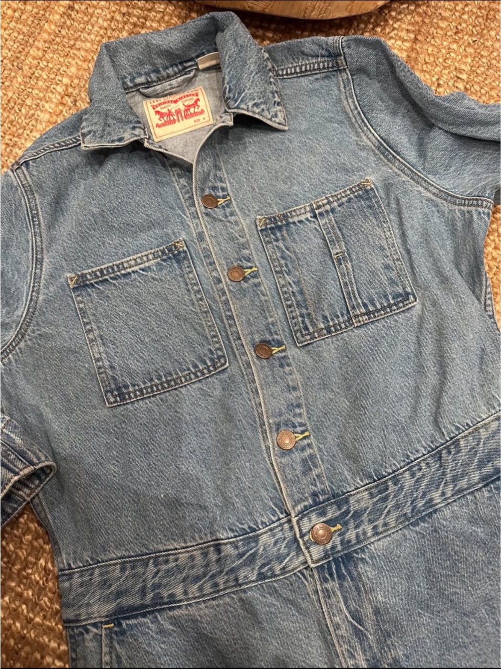Levi's Light Blue Wide-Leg Denim Jumpsuit - Picture 9 of 10